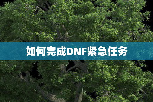 如何完成DNF紧急任务 如何完成DNF紧急任务