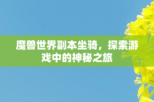 魔兽世界副本坐骑,探索游戏中的神秘之旅 魔兽世界副本坐骑,探索游戏中的神秘之旅