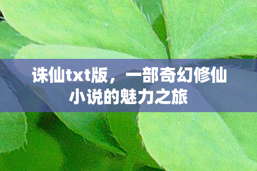 诛仙txt版,一部奇幻修仙小说的魅力之旅 诛仙txt版,一部奇幻修仙小说的魅力之旅
