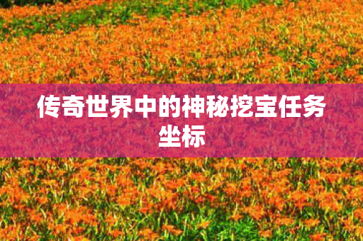 传奇世界中的神秘挖宝任务坐标 传奇世界中的神秘挖宝任务坐标