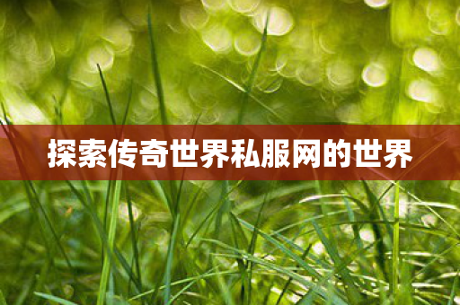 探索传奇世界私服网的世界 探索传奇世界私服网的世界