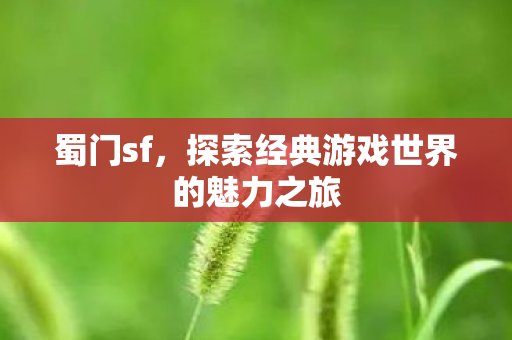 蜀门sf，探索经典游戏世界的魅力之旅