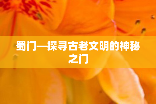 蜀门—探寻古老文明的神秘之门 蜀门—探寻古老文明的神秘之门