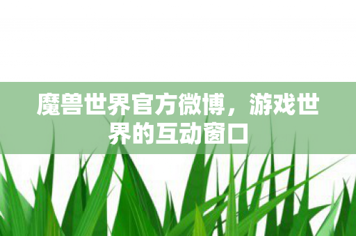 魔兽世界官方微博,游戏世界的互动窗口 魔兽世界官方微博,游戏世界的互动窗口