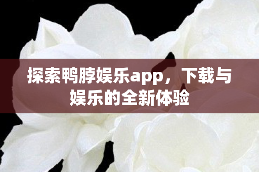 探索鸭脖娱乐app,下载与娱乐的全新体验 探索鸭脖娱乐app,下载与娱乐的全新体验