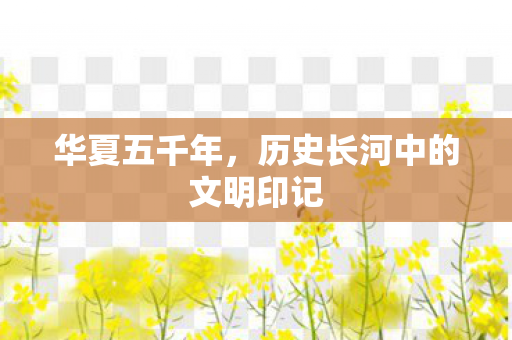 华夏五千年,历史长河中的文明印记 华夏五千年,历史长河中的文明印记
