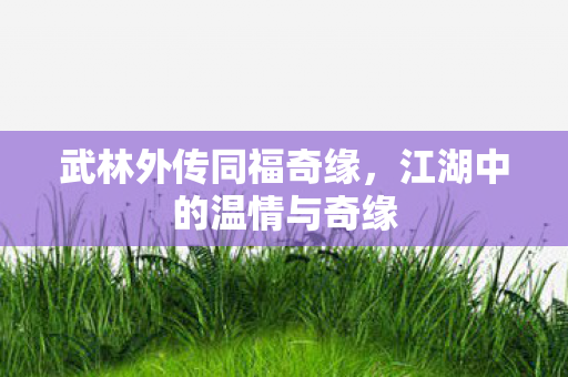 武林外传同福奇缘,江湖中的温情与奇缘 武林外传同福奇缘,江湖中的温情与奇缘