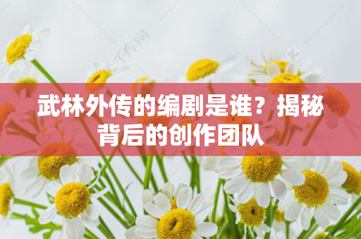 武林外传的编剧是谁?揭秘背后的创作团队 武林外传的编剧是谁?揭秘背后的创作团队