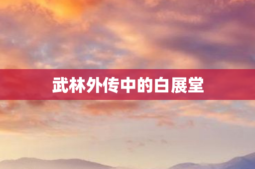 武林外传中的白展堂 武林外传中的白展堂