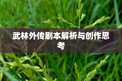 武林外传剧本解析与创作思考 武林外传剧本解析与创作思考