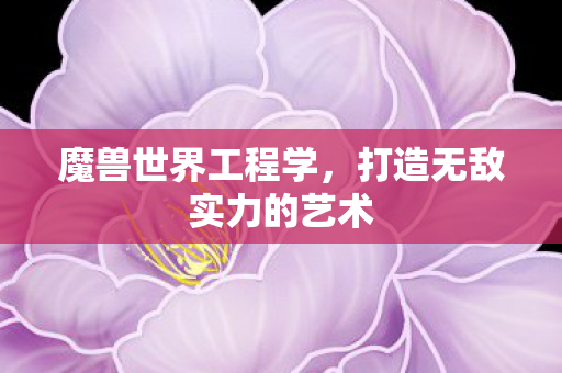 魔兽世界工程学,打造无敌实力的艺术 魔兽世界工程学,打造无敌实力的艺术