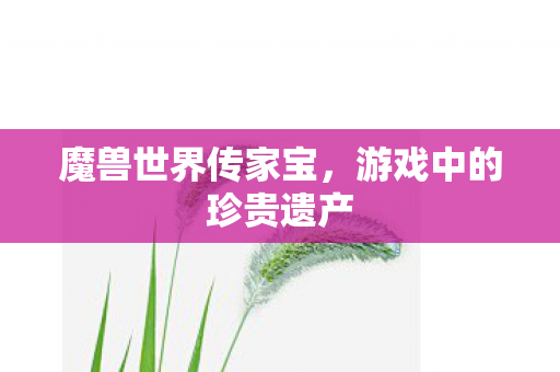 魔兽世界传家宝,游戏中的珍贵遗产 魔兽世界传家宝,游戏中的珍贵遗产