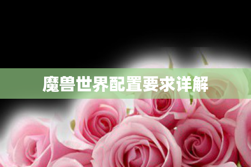 魔兽世界配置要求详解