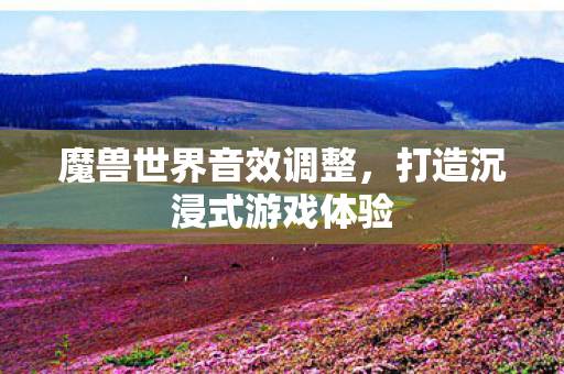 魔兽世界音效调整,打造沉浸式游戏体验 魔兽世界音效调整,打造沉浸式游戏体验