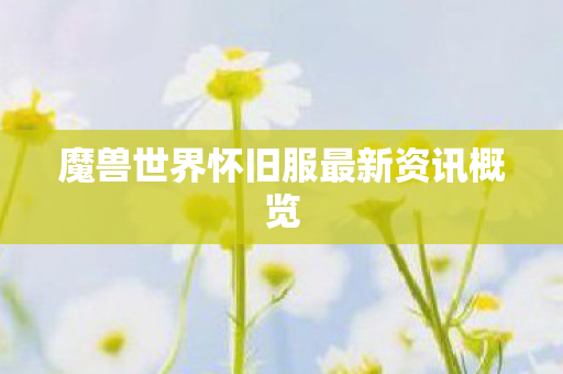 魔兽世界怀旧服最新资讯概览 魔兽世界怀旧服最新资讯概览