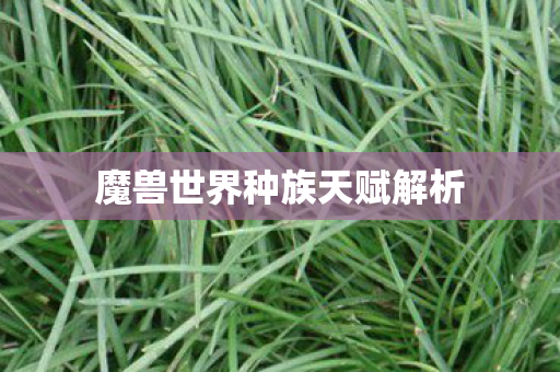 魔兽世界种族天赋解析