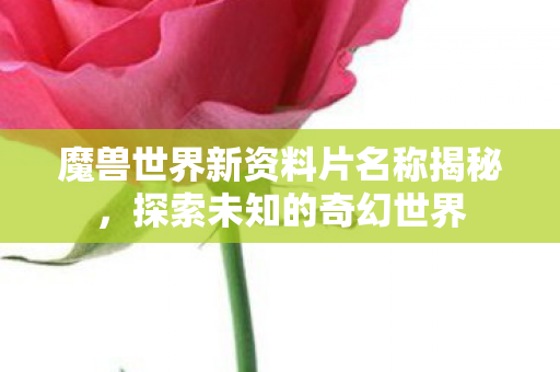 魔兽世界新资料片名称揭秘,探索未知的奇幻世界 魔兽世界新资料片名称揭秘,探索未知的奇幻世界