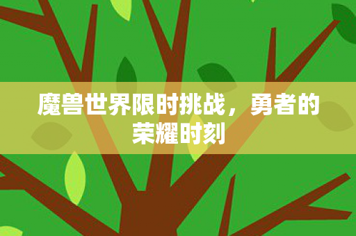魔兽世界限时挑战,勇者的荣耀时刻 魔兽世界限时挑战,勇者的荣耀时刻