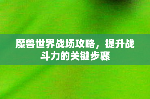 魔兽世界战场攻略,提升战斗力的关键步骤 魔兽世界战场攻略,提升战斗力的关键步骤