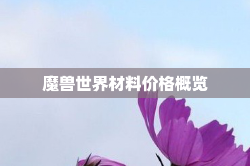 魔兽世界材料价格概览