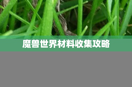 魔兽世界材料收集攻略