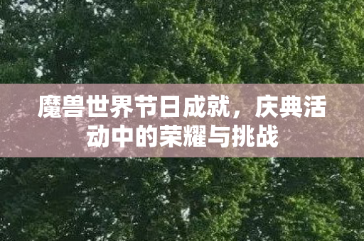 魔兽世界节日成就，庆典活动中的荣耀与挑战