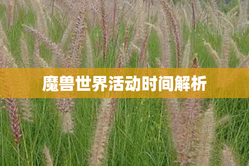 魔兽世界活动时间解析 魔兽世界活动时间解析