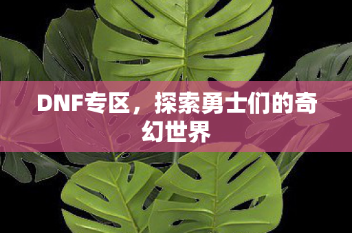 DNF专区,探索勇士们的奇幻世界 DNF专区,探索勇士们的奇幻世界