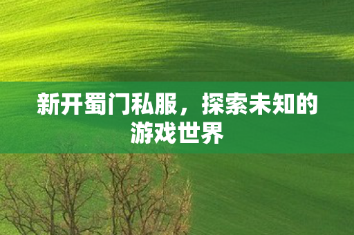 新开蜀门私服,探索未知的游戏世界 新开蜀门私服,探索未知的游戏世界