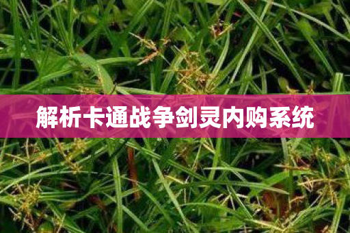 解析卡通战争剑灵内购系统 解析卡通战争剑灵内购系统