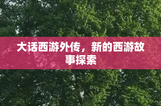 大话西游外传,新的西游故事探索 大话西游外传,新的西游故事探索
