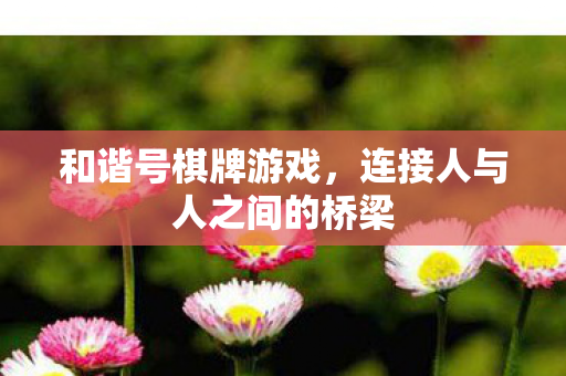 和谐号棋牌游戏，连接人与人之间的桥梁