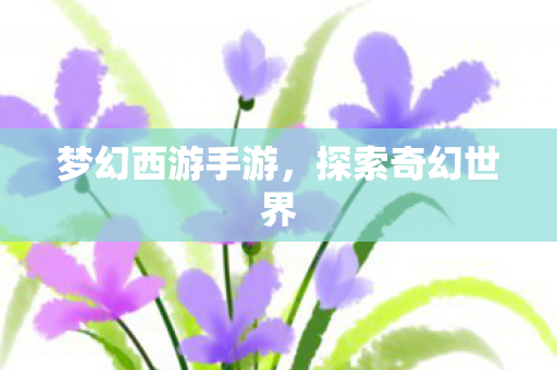 梦幻西游手游，探索奇幻世界