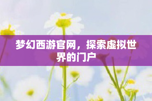 梦幻西游官网,探索虚拟世界的门户 梦幻西游官网,探索虚拟世界的门户