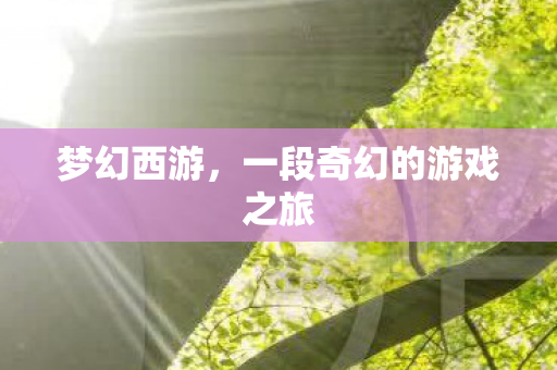 梦幻西游,一段奇幻的游戏之旅 梦幻西游,一段奇幻的游戏之旅