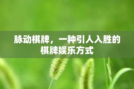 脉动棋牌,一种引人入胜的棋牌娱乐方式 脉动棋牌,一种引人入胜的棋牌娱乐方式