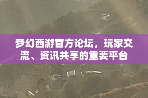 梦幻西游官方论坛，玩家交流、资讯共享的重要平台