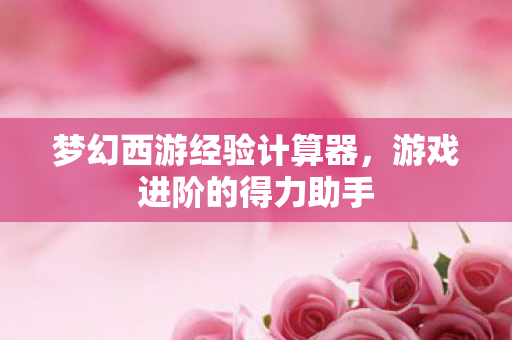 梦幻西游经验计算器,游戏进阶的得力助手 梦幻西游经验计算器,游戏进阶的得力助手