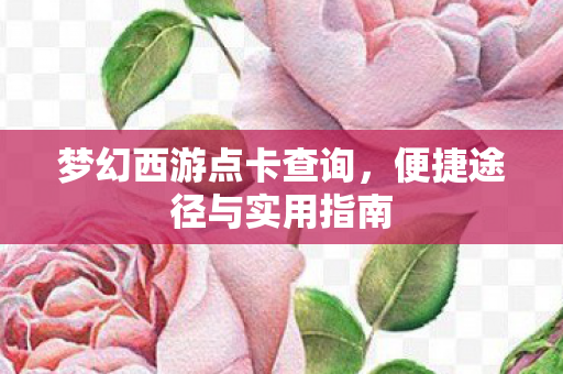 梦幻西游点卡查询,便捷途径与实用指南 梦幻西游点卡查询,便捷途径与实用指南