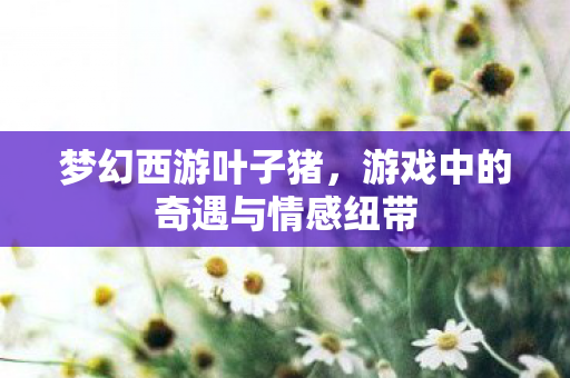 梦幻西游叶子猪,游戏中的奇遇与情感纽带 梦幻西游叶子猪,游戏中的奇遇与情感纽带