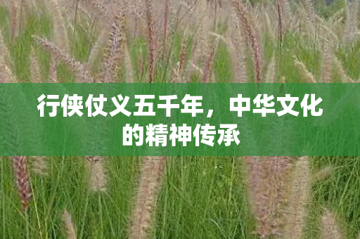 行侠仗义五千年,中华文化的精神传承 行侠仗义五千年,中华文化的精神传承