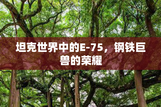 坦克世界中的E-75,钢铁巨兽的荣耀 坦克世界中的E-75,钢铁巨兽的荣耀