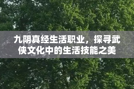 九阴真经生活职业,探寻武侠文化中的生活技能之美 九阴真经生活职业,探寻武侠文化中的生活技能之美