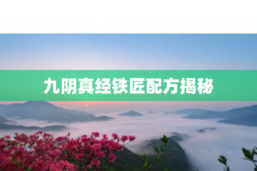 九阴真经铁匠配方揭秘 九阴真经铁匠配方揭秘