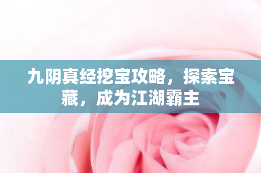 九阴真经挖宝攻略,探索宝藏,成为江湖霸主 九阴真经挖宝攻略,探索宝藏,成为江湖霸主