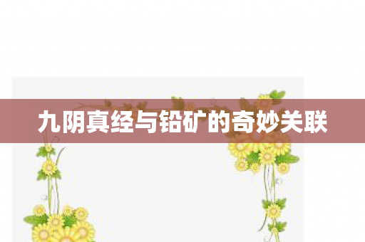 九阴真经与铅矿的奇妙关联 九阴真经与铅矿的奇妙关联