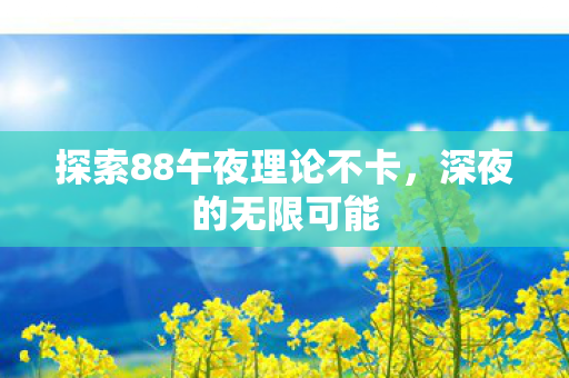 探索88午夜理论不卡，深夜的无限可能