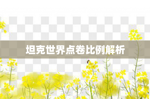 坦克世界点卷比例解析 坦克世界点卷比例解析