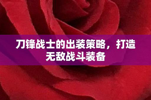 刀锋战士的出装策略，打造无敌战斗装备