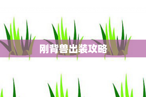 刚背兽出装攻略